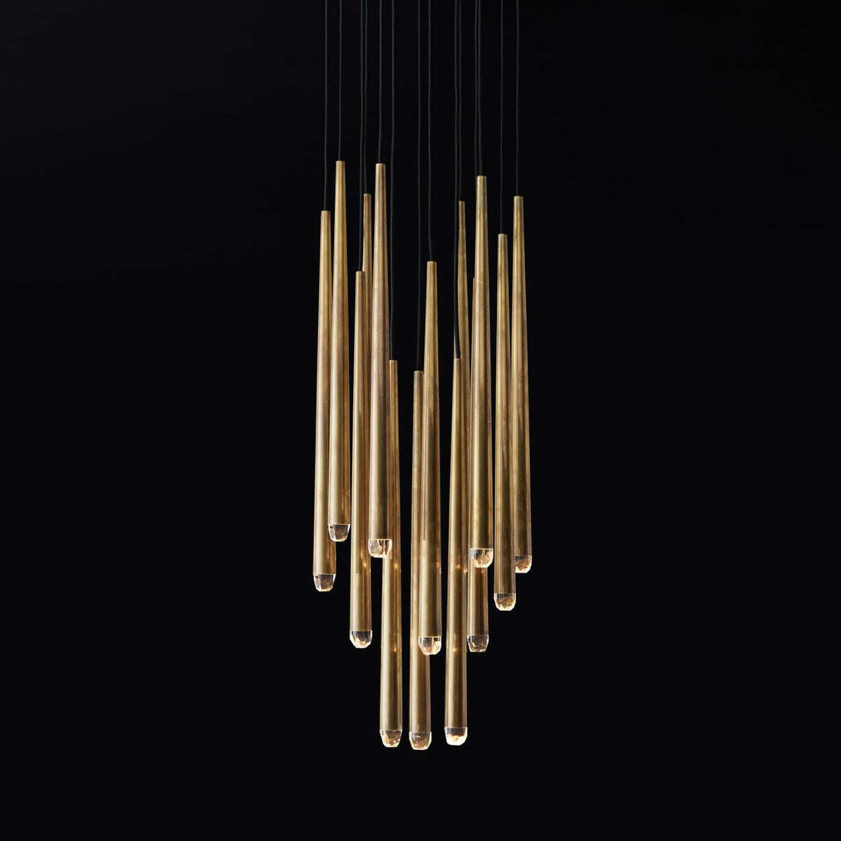 Larry lampadario Cristallo ottone Annerito Argento Scala