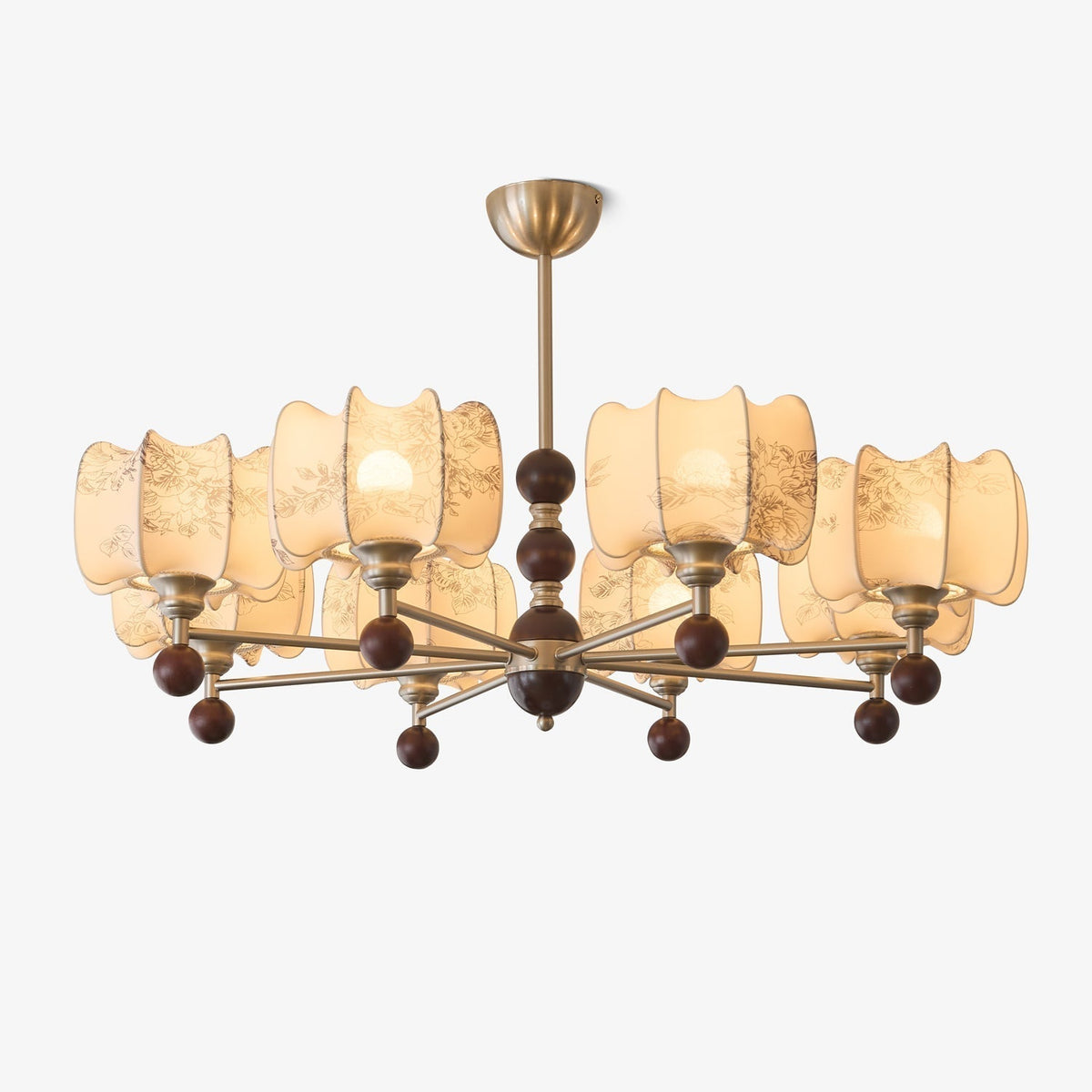 Ephaos Elegance vintage lampadario in legno con Motivo Florale floreale