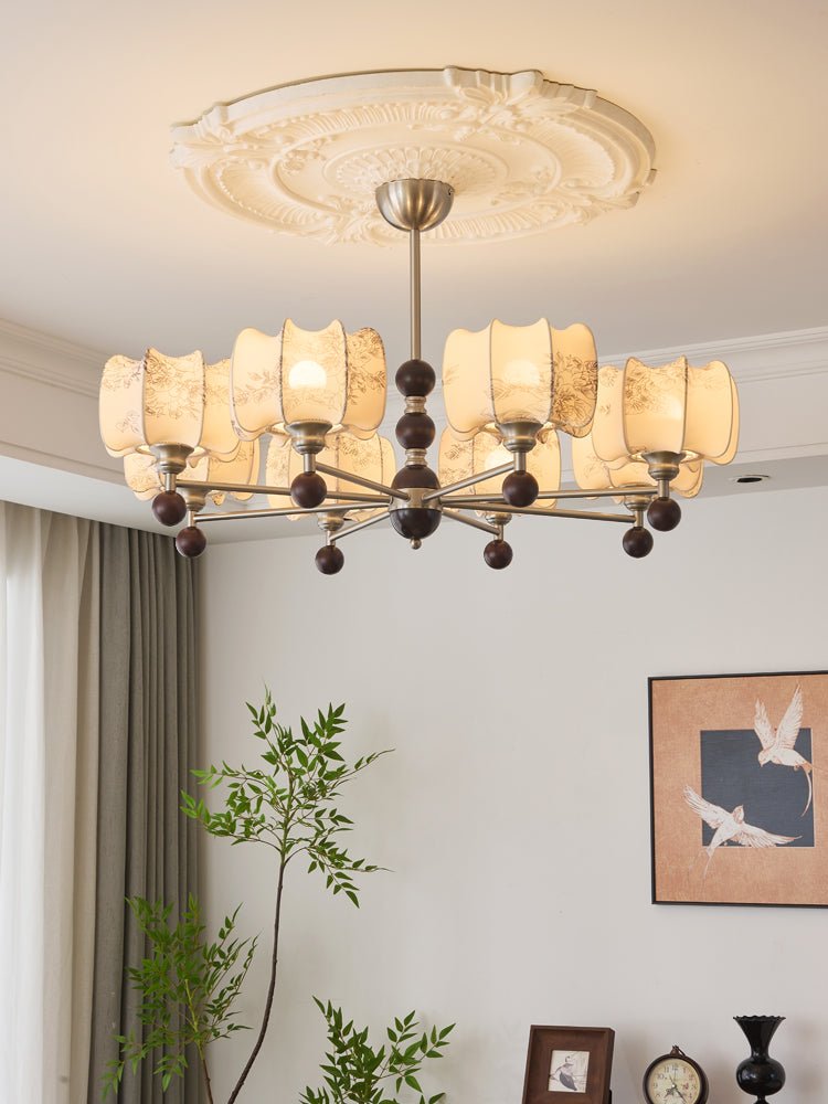 Ephaos Elegance vintage lampadario in legno con Motivo Florale floreale