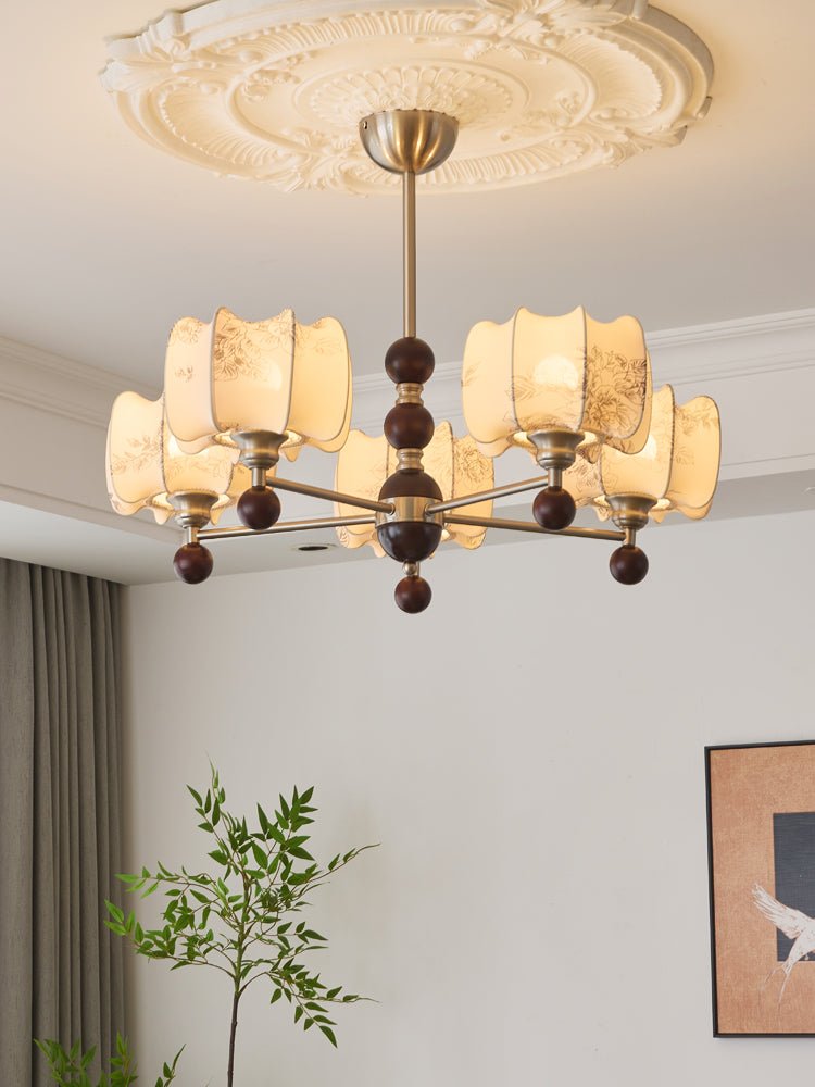 Ephaos Elegance vintage lampadario in legno con Motivo Florale floreale