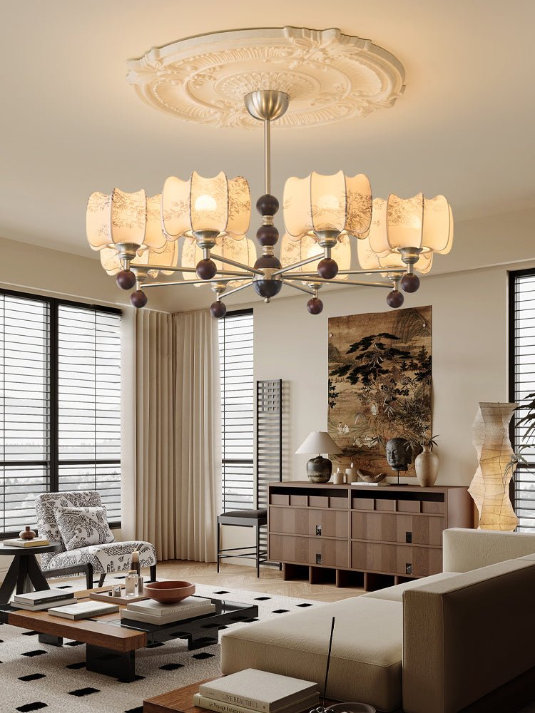 Ephaos Elegance vintage lampadario in legno con Motivo Florale floreale