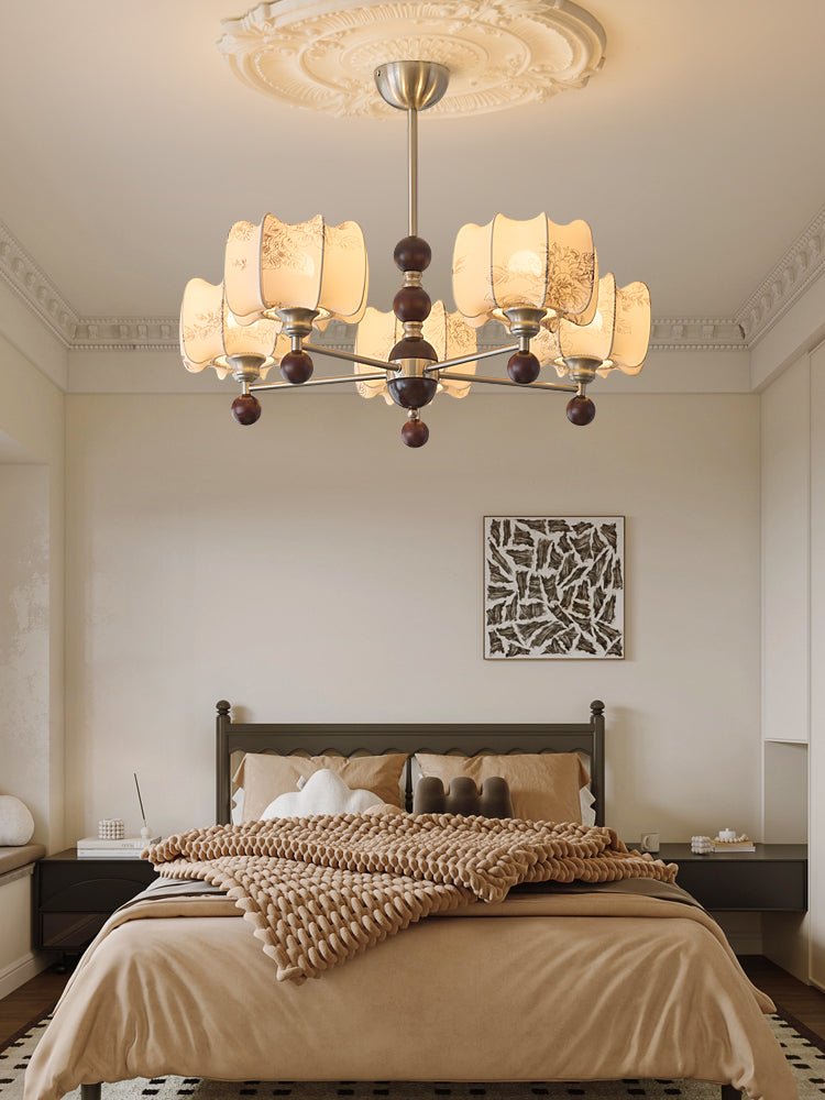 Ephaos Elegance vintage lampadario in legno con Motivo Florale floreale