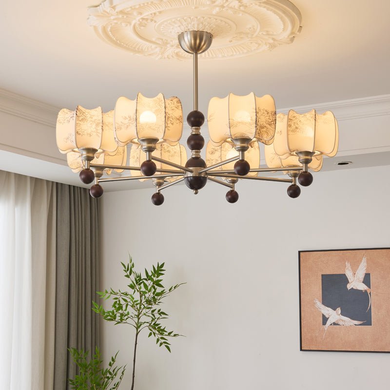 Ephaos Elegance vintage lampadario in legno con Motivo Florale floreale