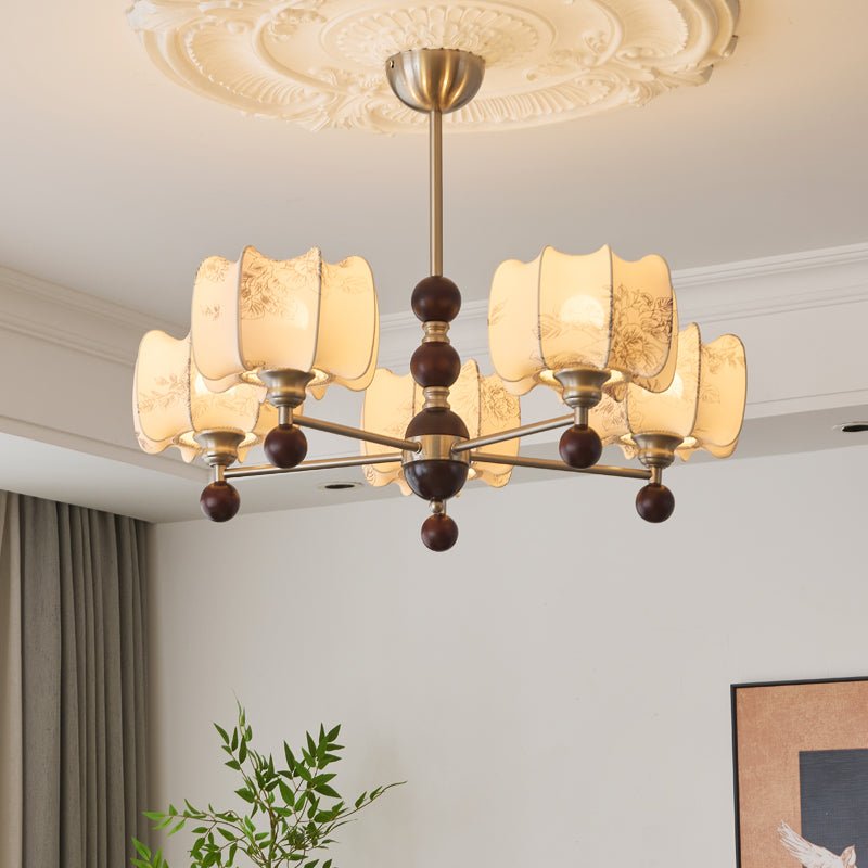 Ephaos Elegance vintage lampadario in legno con Motivo Florale floreale