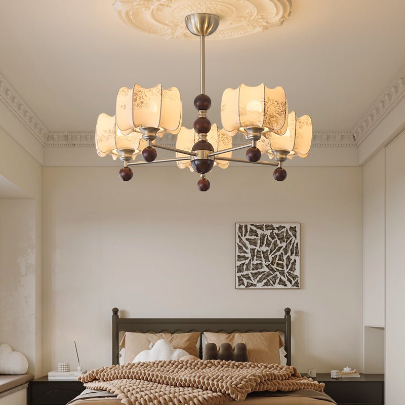 Ephaos Elegance vintage lampadario in legno con Motivo Florale floreale
