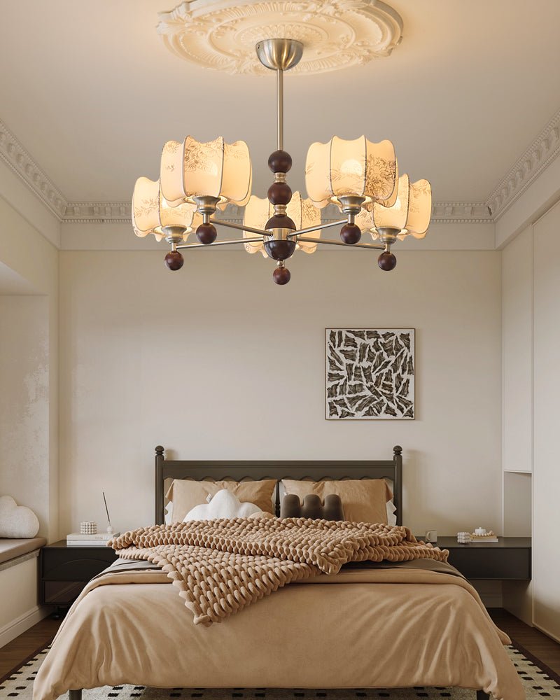 Ephaos Elegance vintage lampadario in legno con Motivo Florale floreale