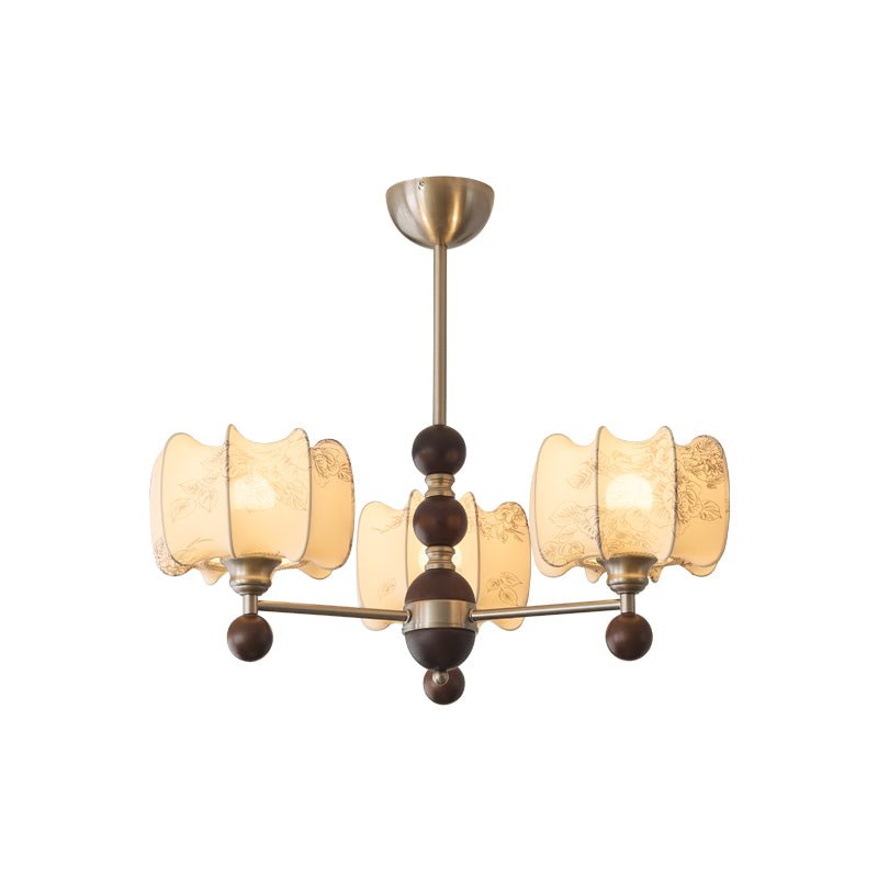 Ephaos Elegance vintage lampadario in legno con Motivo Florale floreale