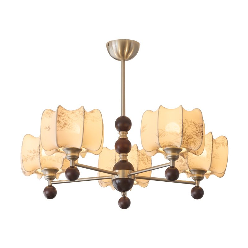 Ephaos Elegance vintage lampadario in legno con Motivo Florale floreale