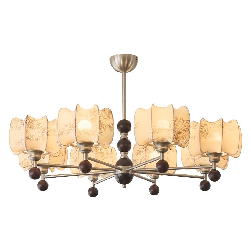 Ephaos Elegance vintage lampadario in legno con Motivo Florale floreale