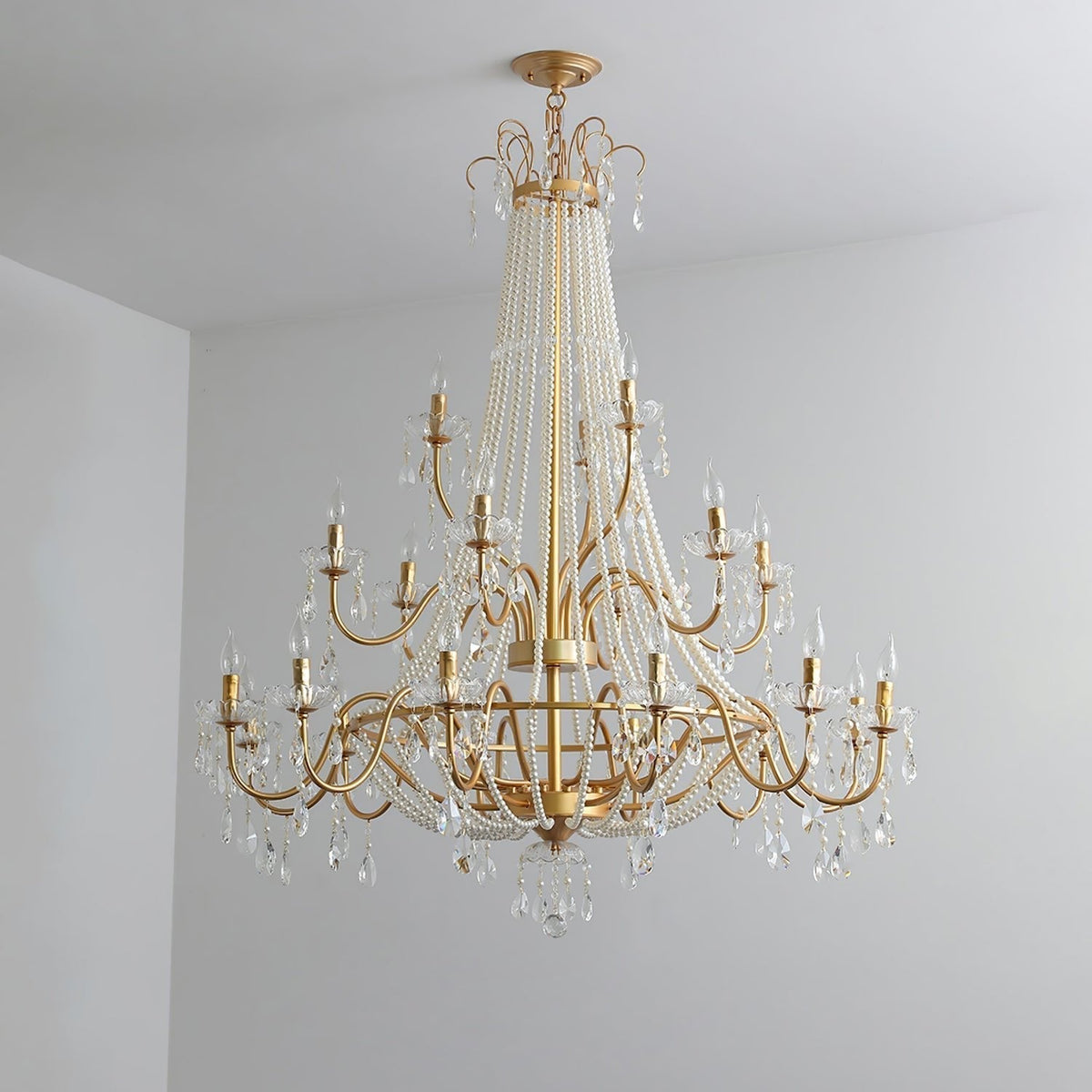 Eurvaros lampadario vintage in ottone con Cristallo