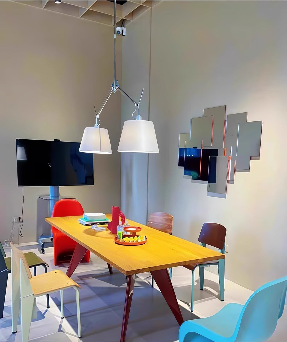 Evmirion lampada a sospensione con paralume in tessuto Premium Elegance