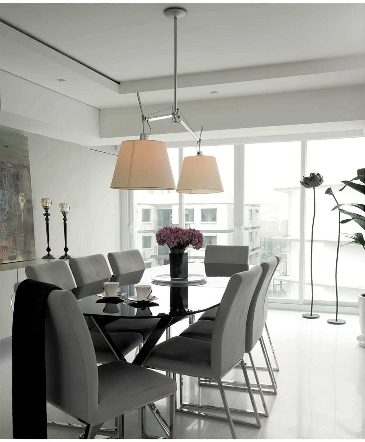 Evmirion lampada a sospensione con paralume in tessuto Premium Elegance