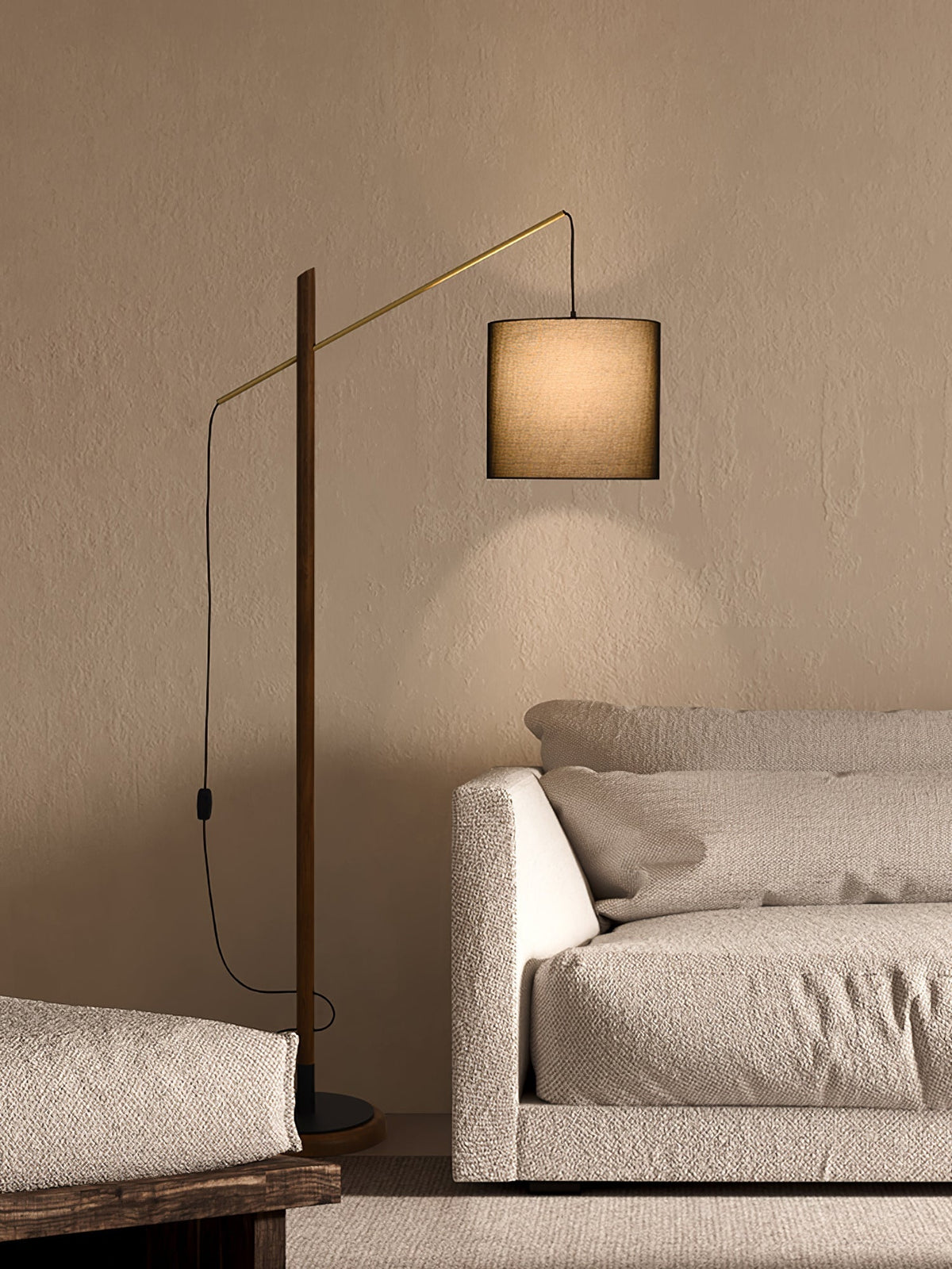 Nyvariol lampada da terra minimalista in legno