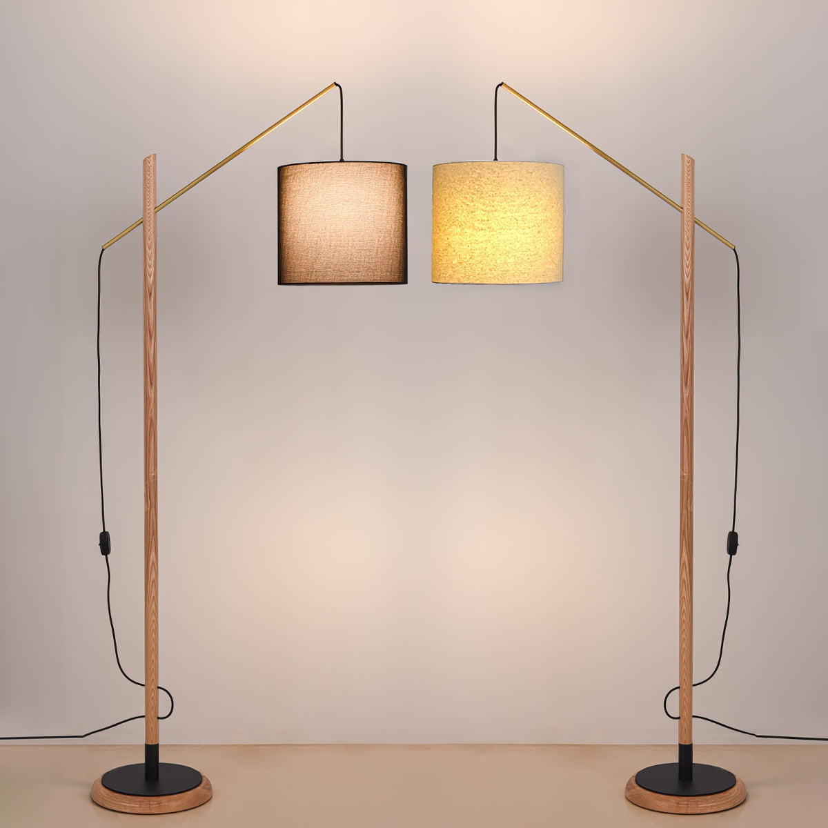 Nyvariol lampada da terra minimalista in legno
