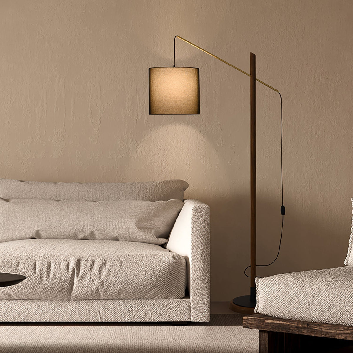 Nyvariol lampada da terra minimalista in legno