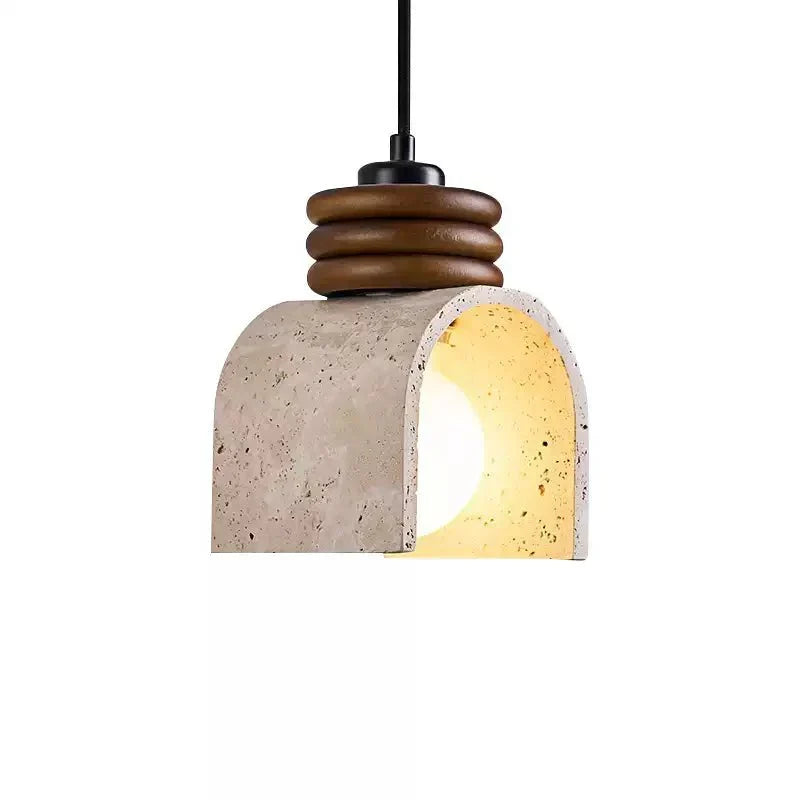 Quinn lampada a sospensione moderna in travertino Giallo