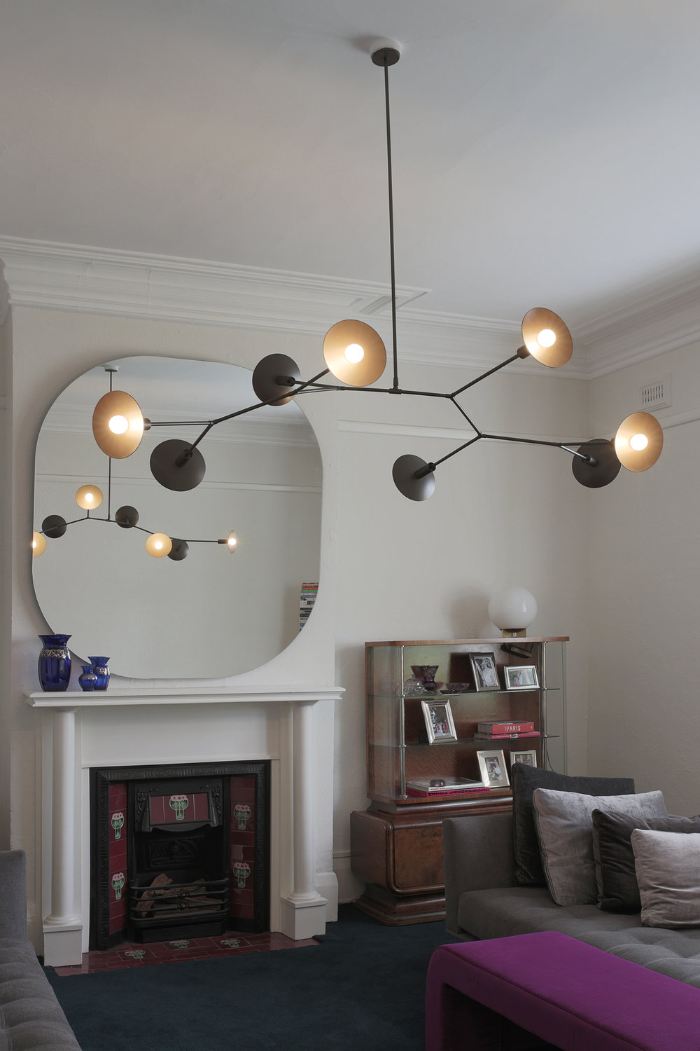 Tinduvyo lampadario moderno minimalista in metallo e vetro