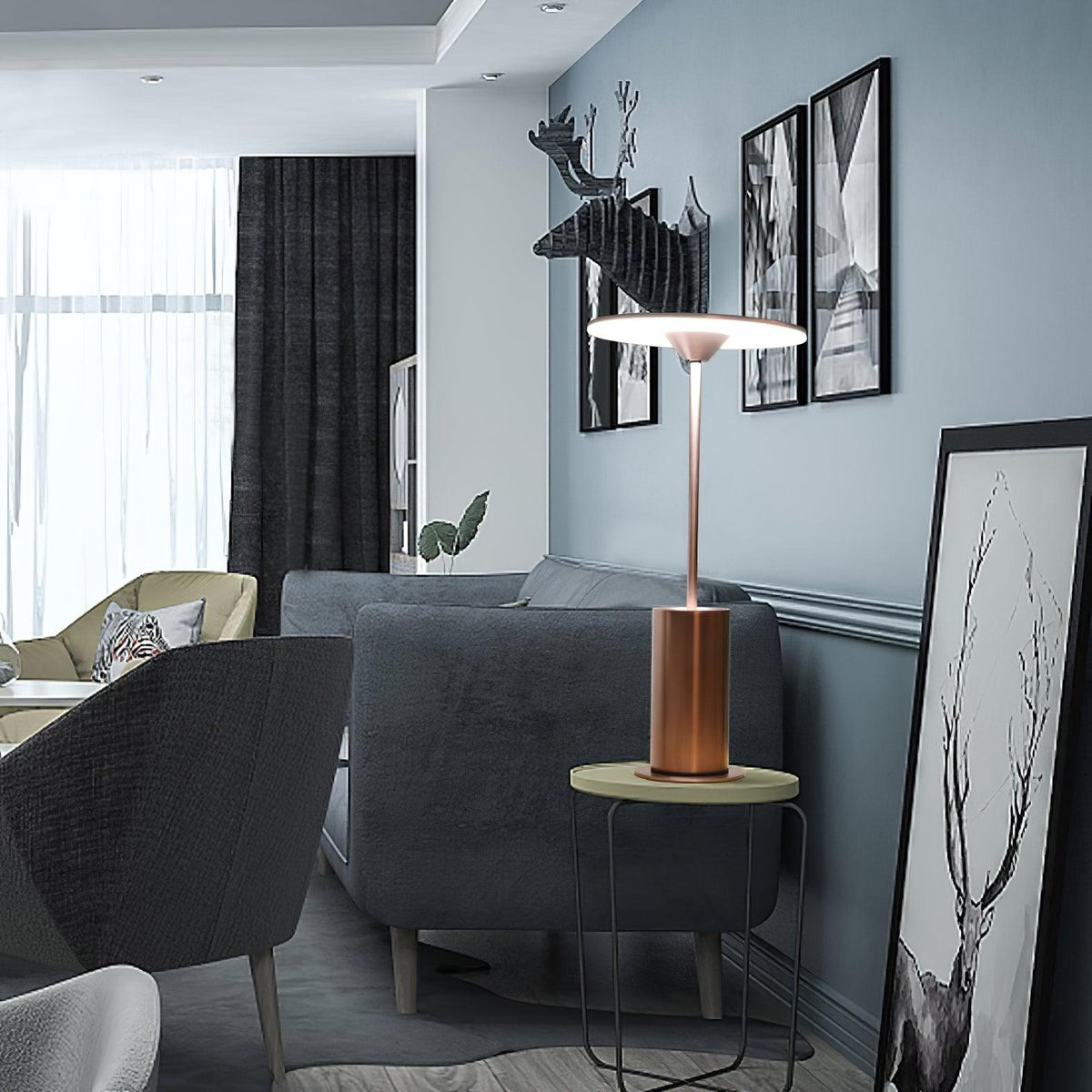 Feralielle Steel lampada da tavolo minimalista