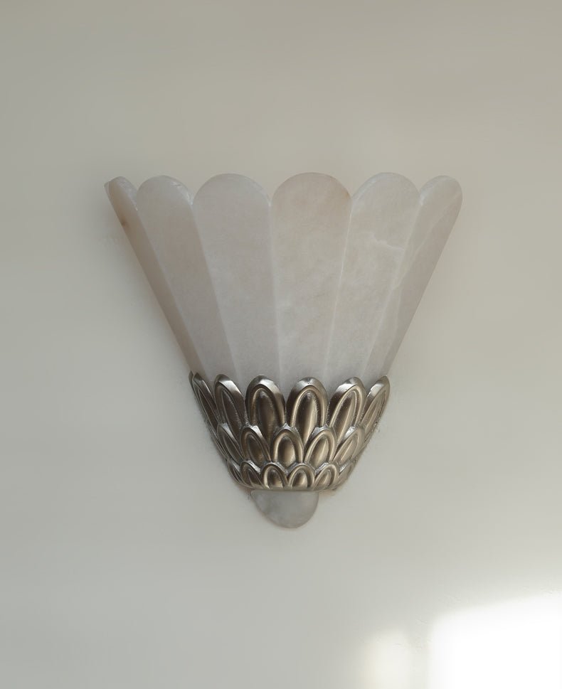 Marbe vintage alabastro lampada da parete a petali