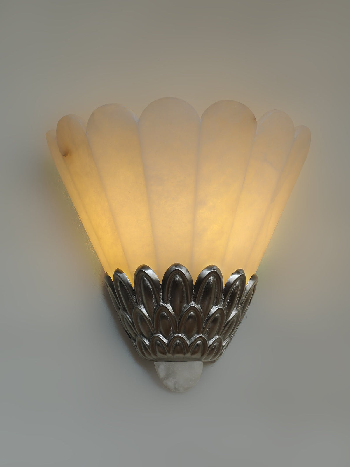 Marbe vintage alabastro lampada da parete a petali