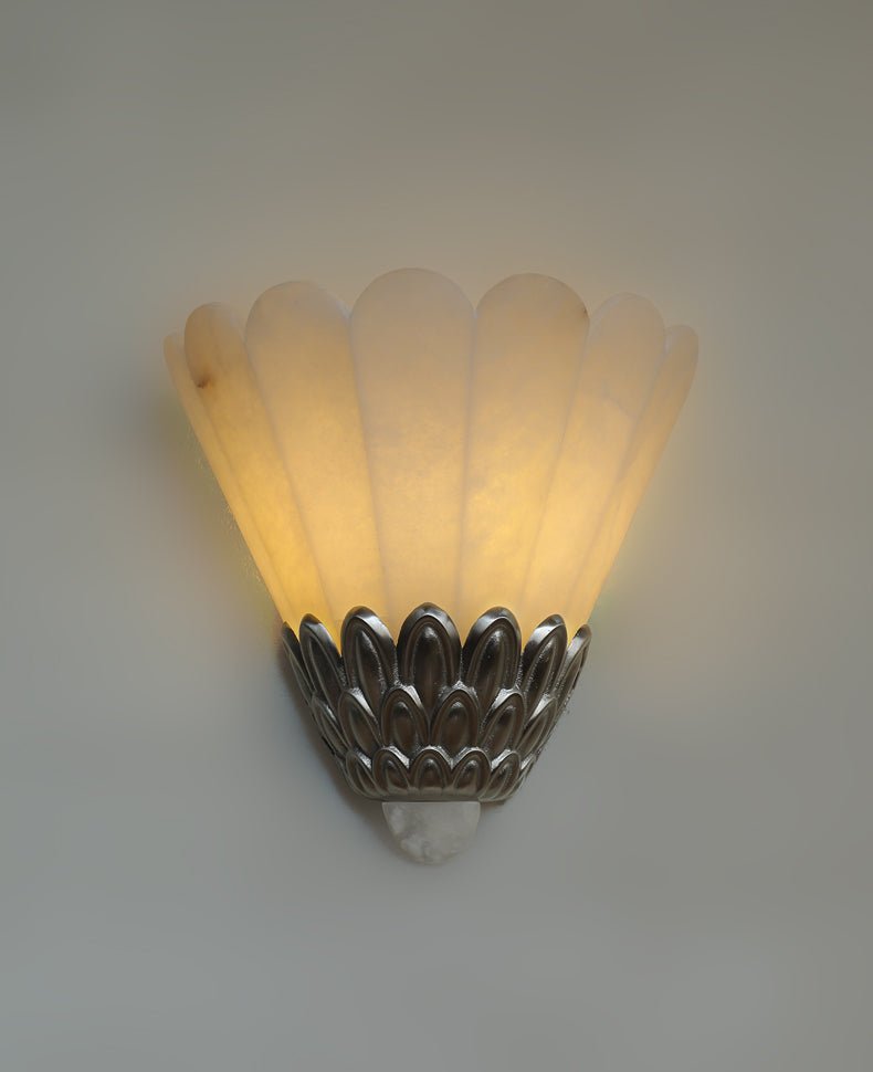 Marbe vintage alabastro lampada da parete a petali