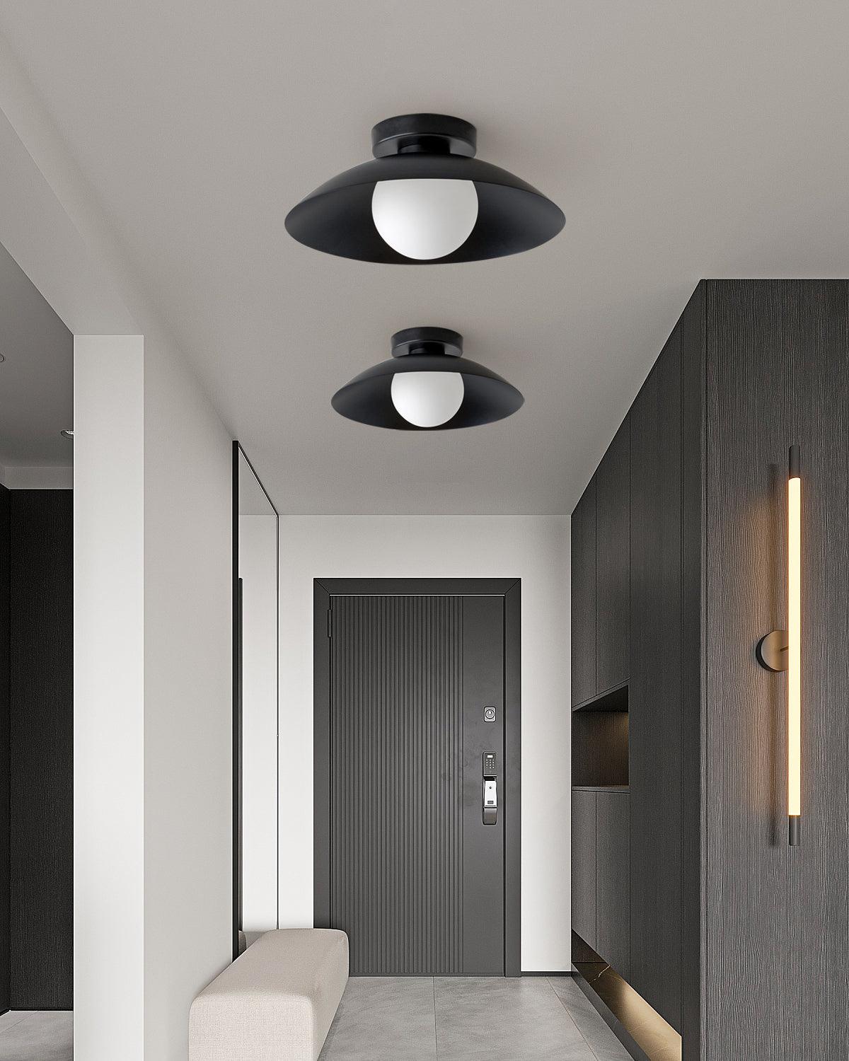 Lampada da soffitto in rosone metallico e vetro con opzioni di colore | Relic Pieces in metallo