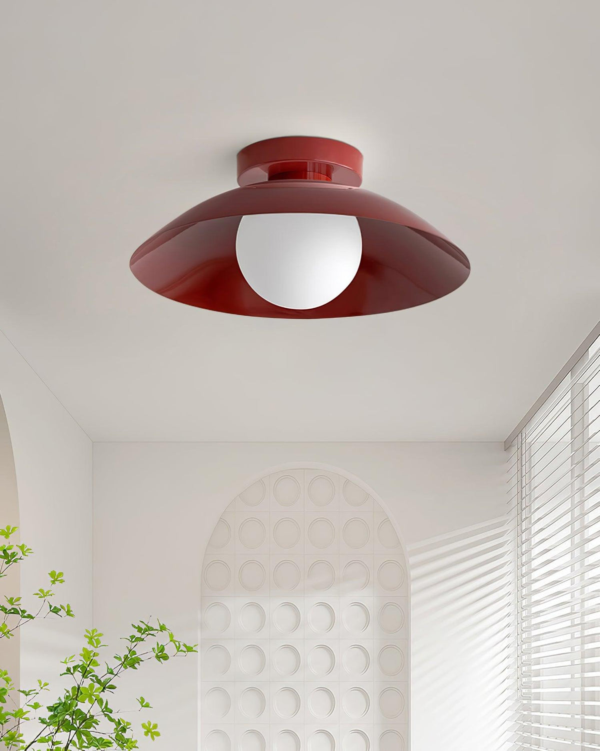 Lampada da soffitto in rosone metallico e vetro con opzioni di colore | Relic Pieces in metallo