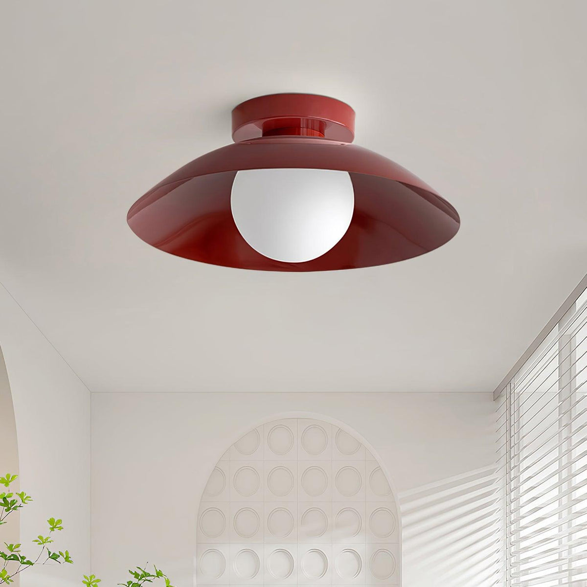 Lampada da soffitto in rosone metallico e vetro con opzioni di colore | Relic Pieces in metallo