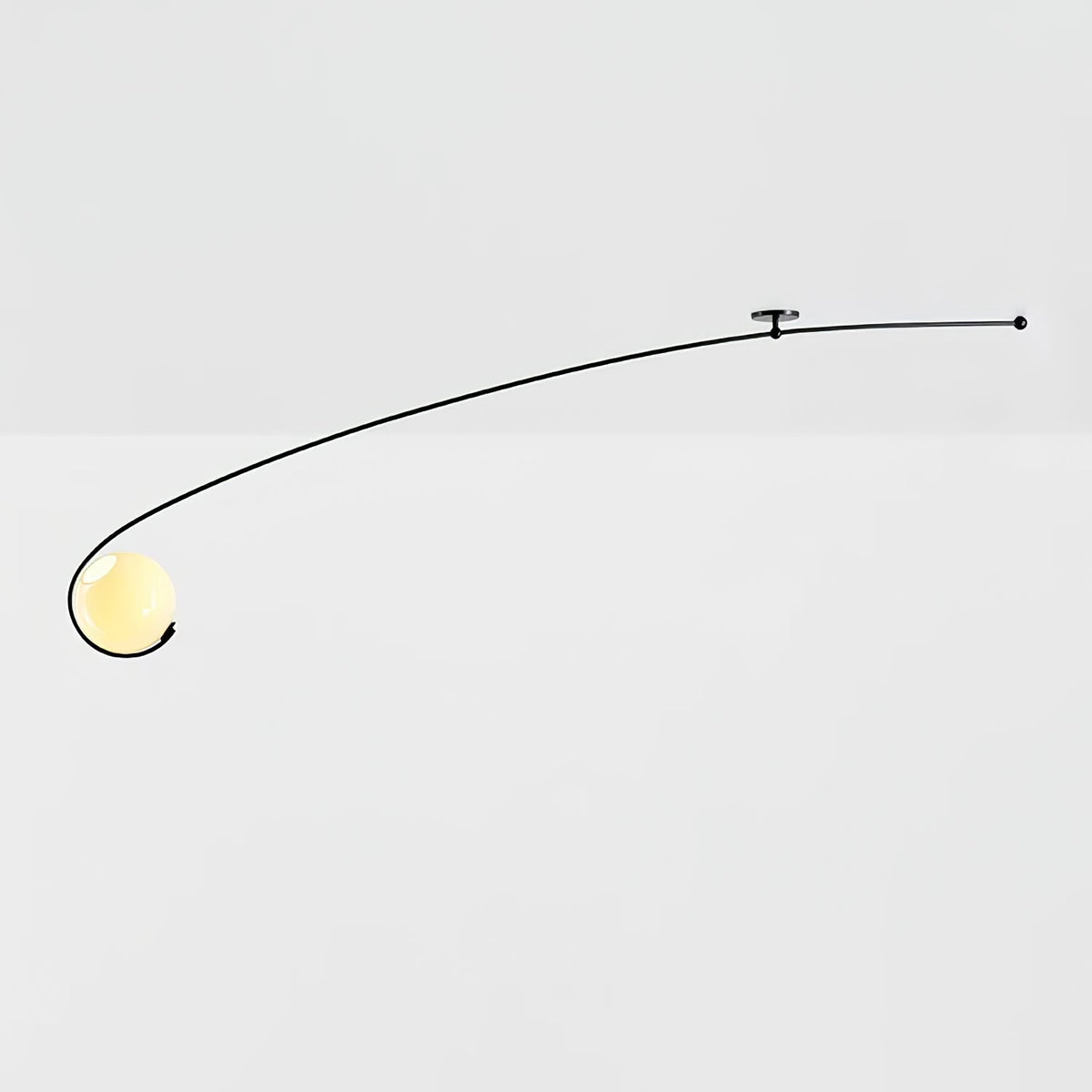 Elsoris lampada da soffitto moderna minimalista in vetro con profilo curvo