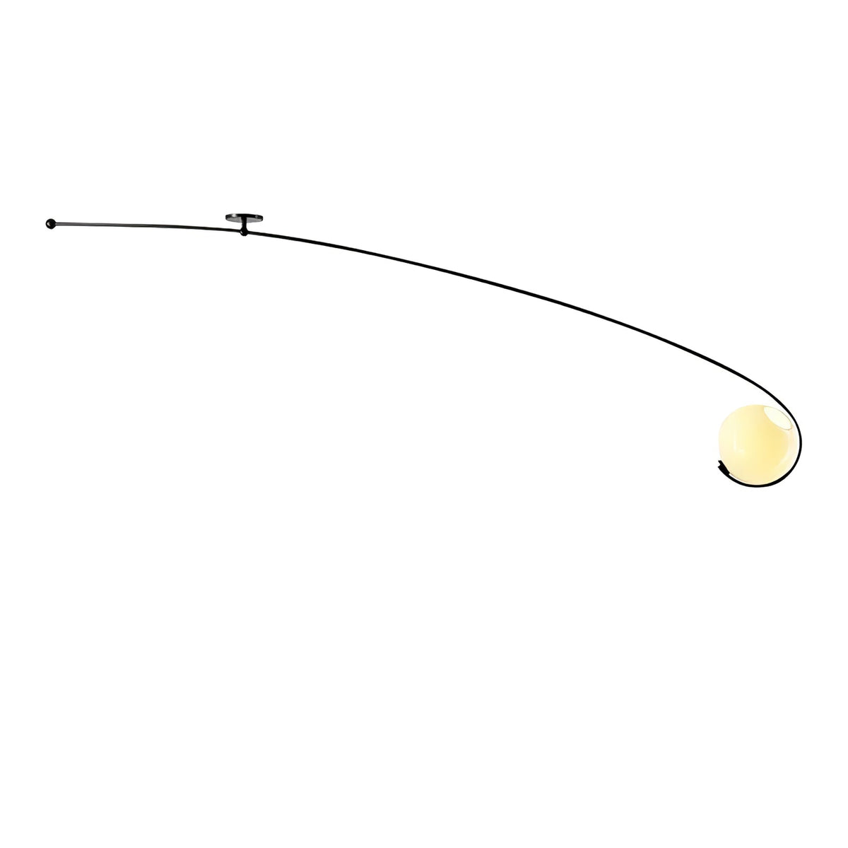 Elsoris lampada da soffitto moderna minimalista in vetro con profilo curvo