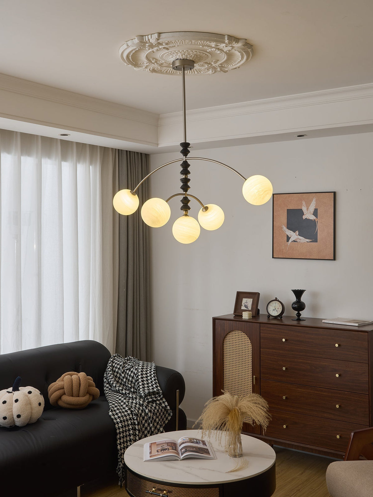 Cucarara lampadario Art Nordico Tradizionale ad Arco in legno