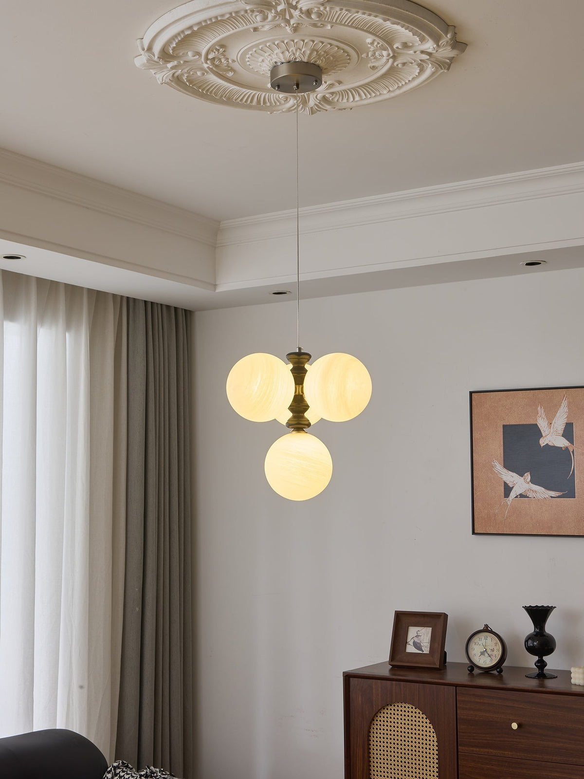 Cucarara lampadario Art Nordico Tradizionale ad Arco in legno
