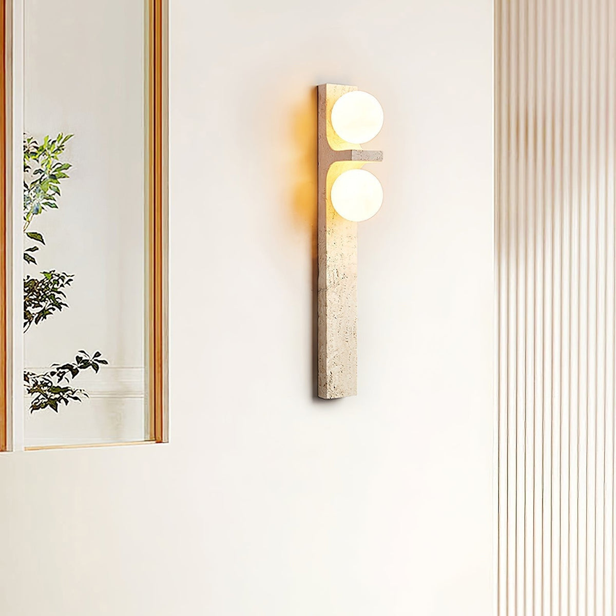 Eirikuvys applique da parete organica moderna minimalista in travertino