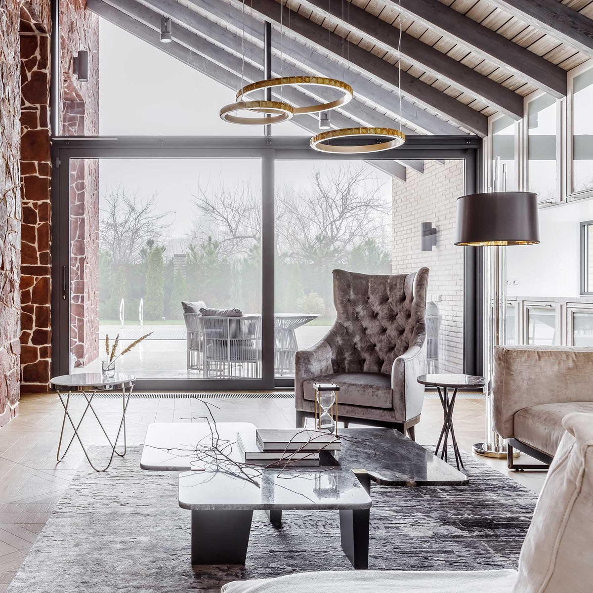 Avzorion lampadario moderno minimalista ad Anello in vetro