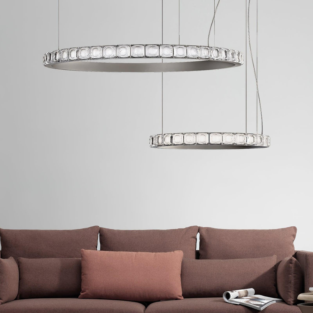 Avzorion lampadario moderno minimalista ad Anello in vetro