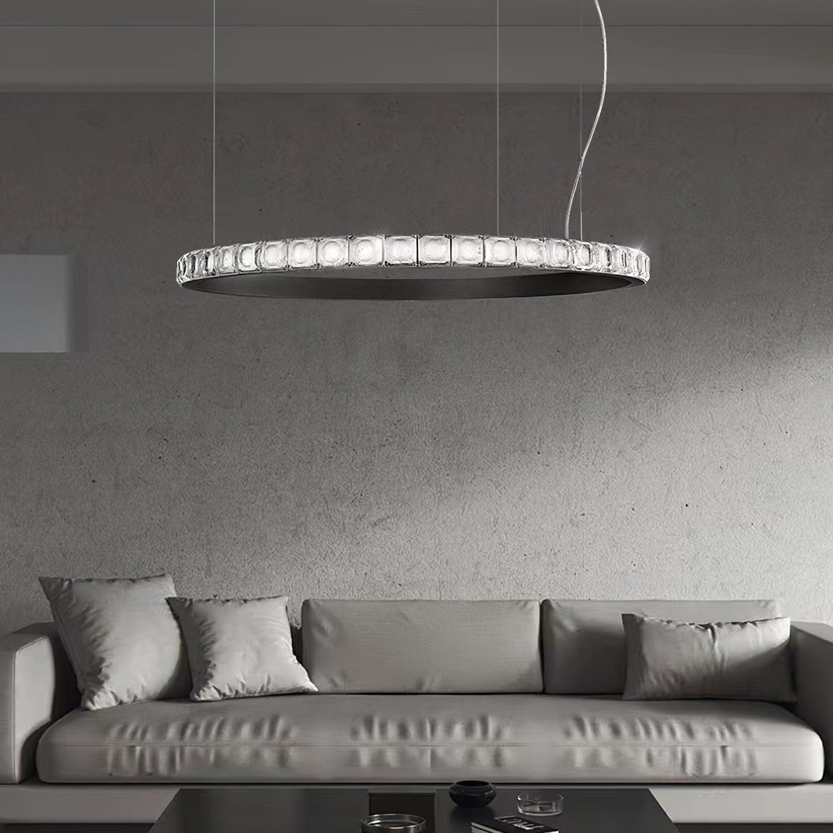 Avzorion lampadario moderno minimalista ad Anello in vetro