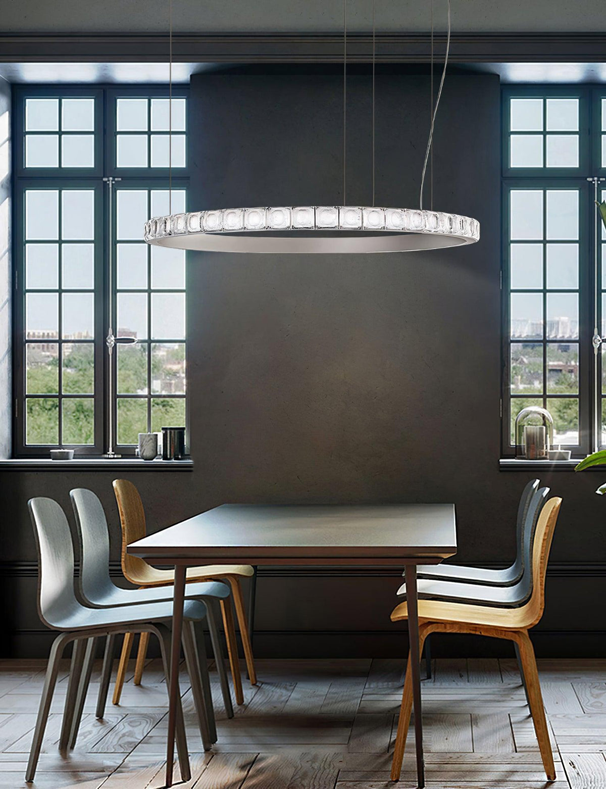 Avzorion lampadario moderno minimalista ad Anello in vetro