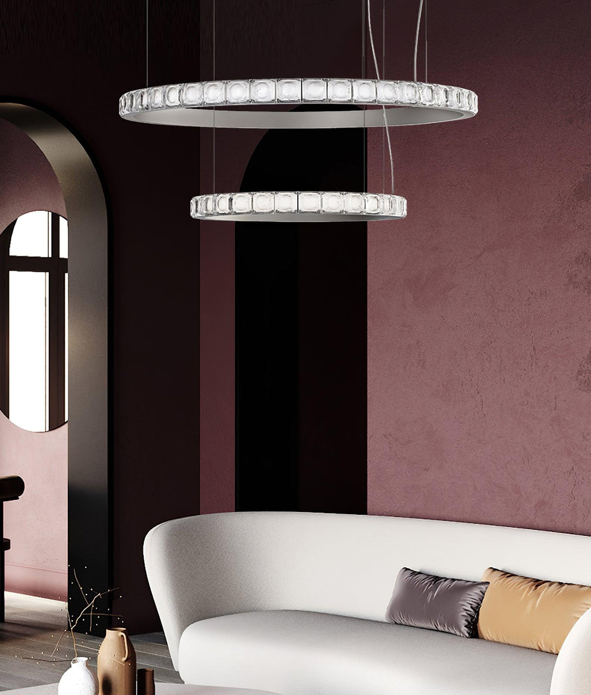 Avzorion lampadario moderno minimalista ad Anello in vetro