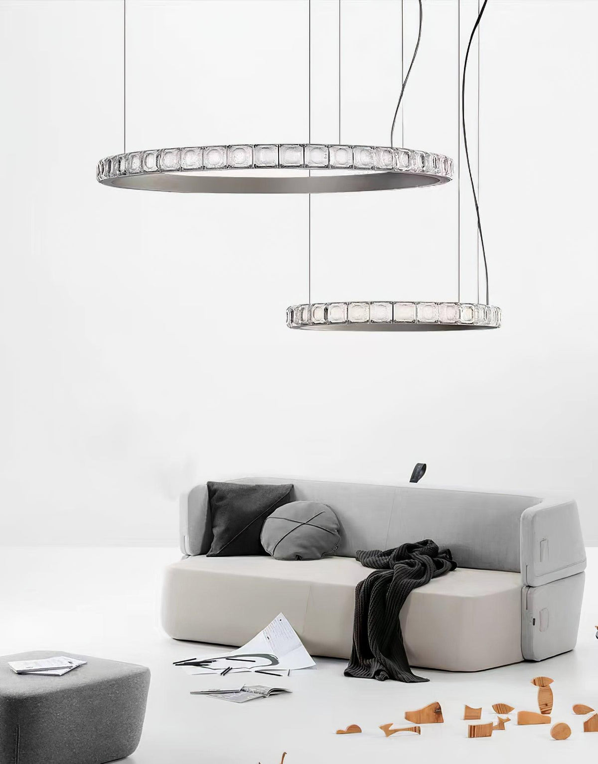 Avzorion lampadario moderno minimalista ad Anello in vetro