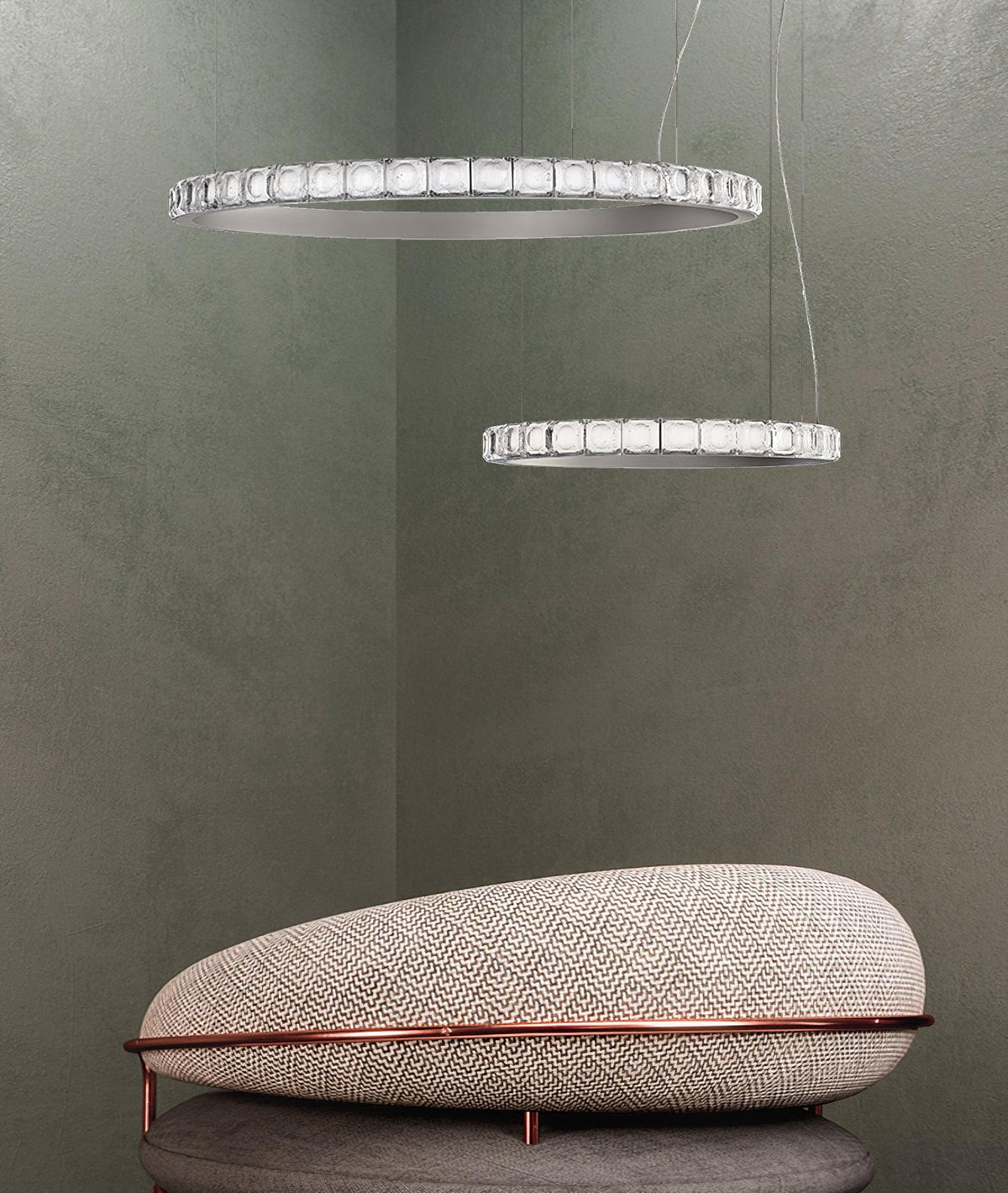 Avzorion lampadario moderno minimalista ad Anello in vetro