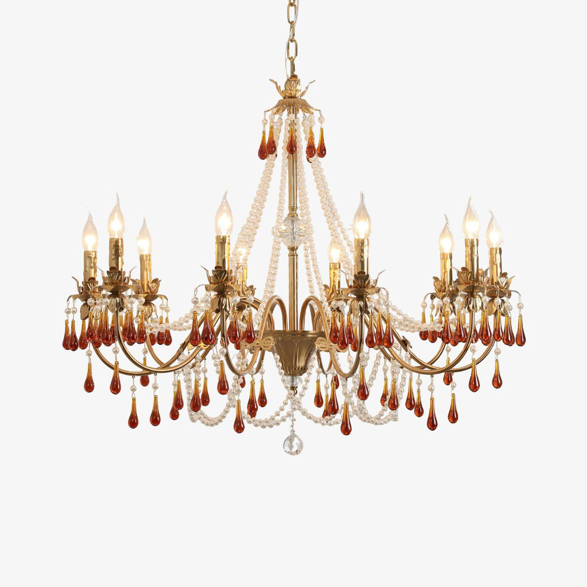 Ormirara lampadario Cristallo ambra Design Postmoderno lusso
