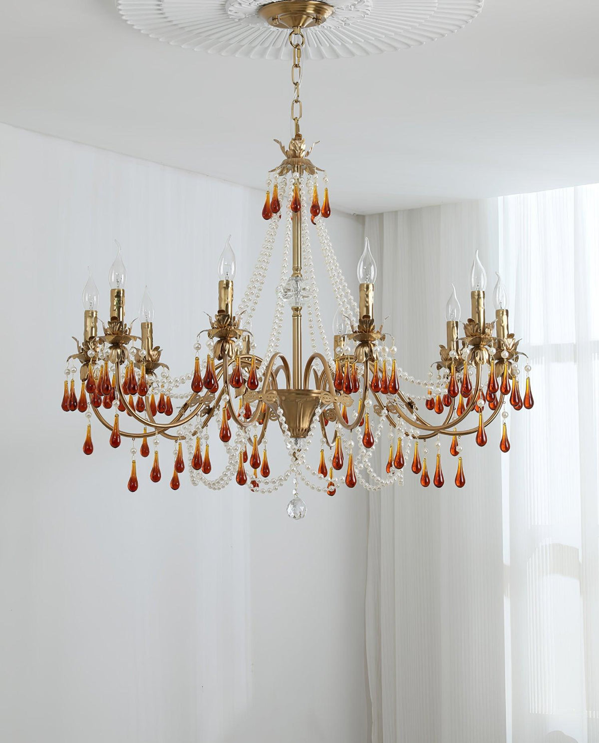 Ormirara lampadario Cristallo ambra Design Postmoderno lusso