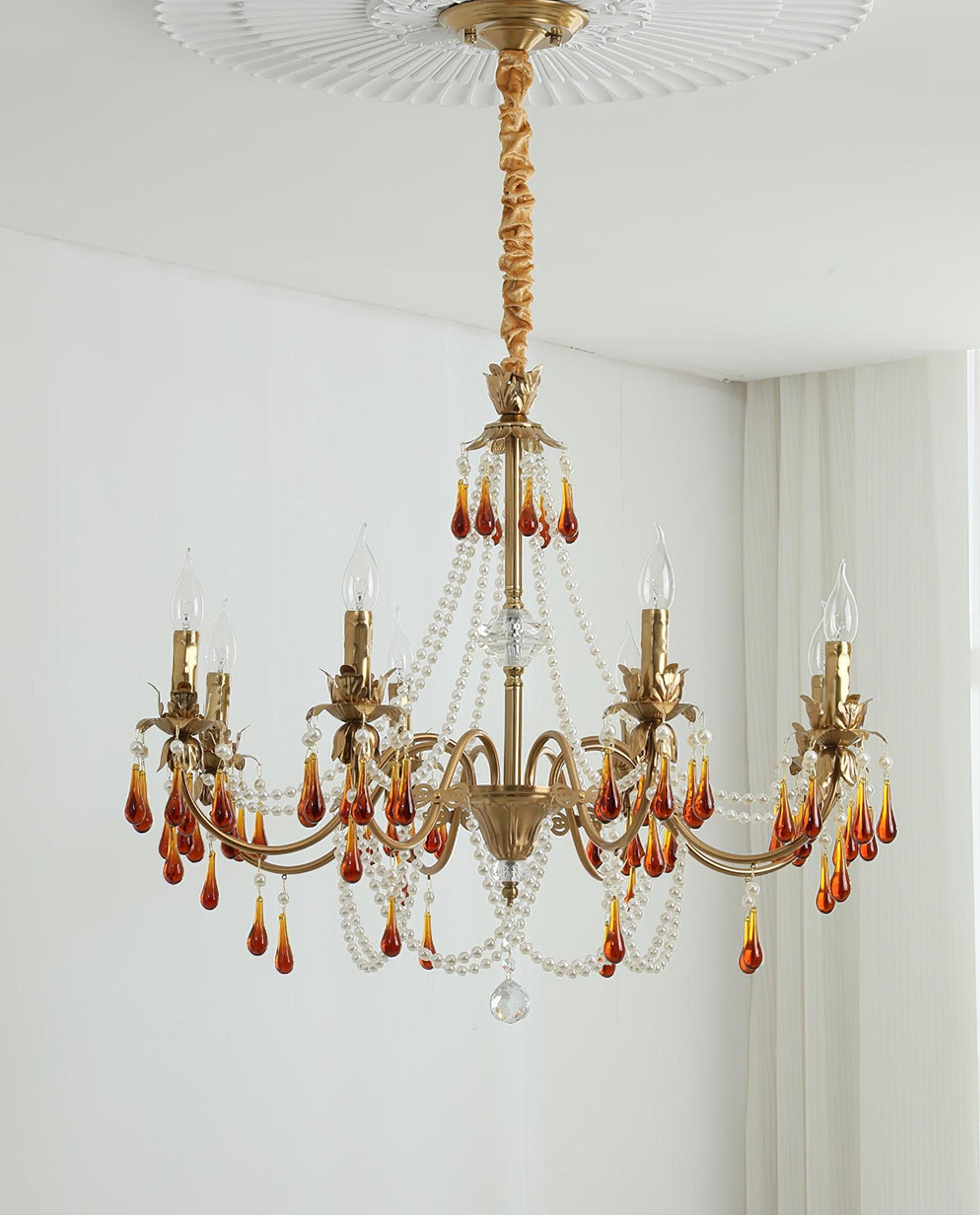 Ormirara lampadario Cristallo ambra Design Postmoderno lusso