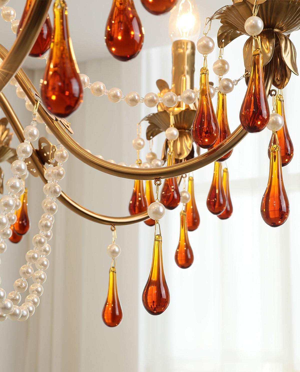 Ormirara lampadario Cristallo ambra Design Postmoderno lusso