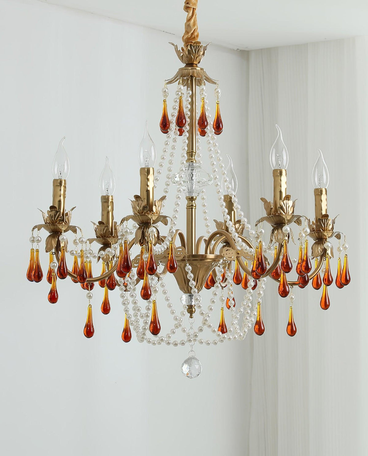 Ormirara lampadario Cristallo ambra Design Postmoderno lusso