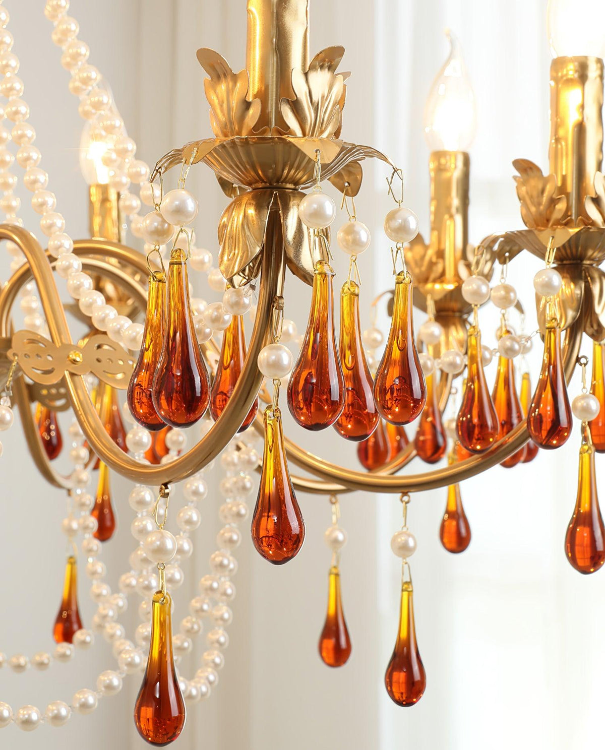 Ormirara lampadario Cristallo ambra Design Postmoderno lusso