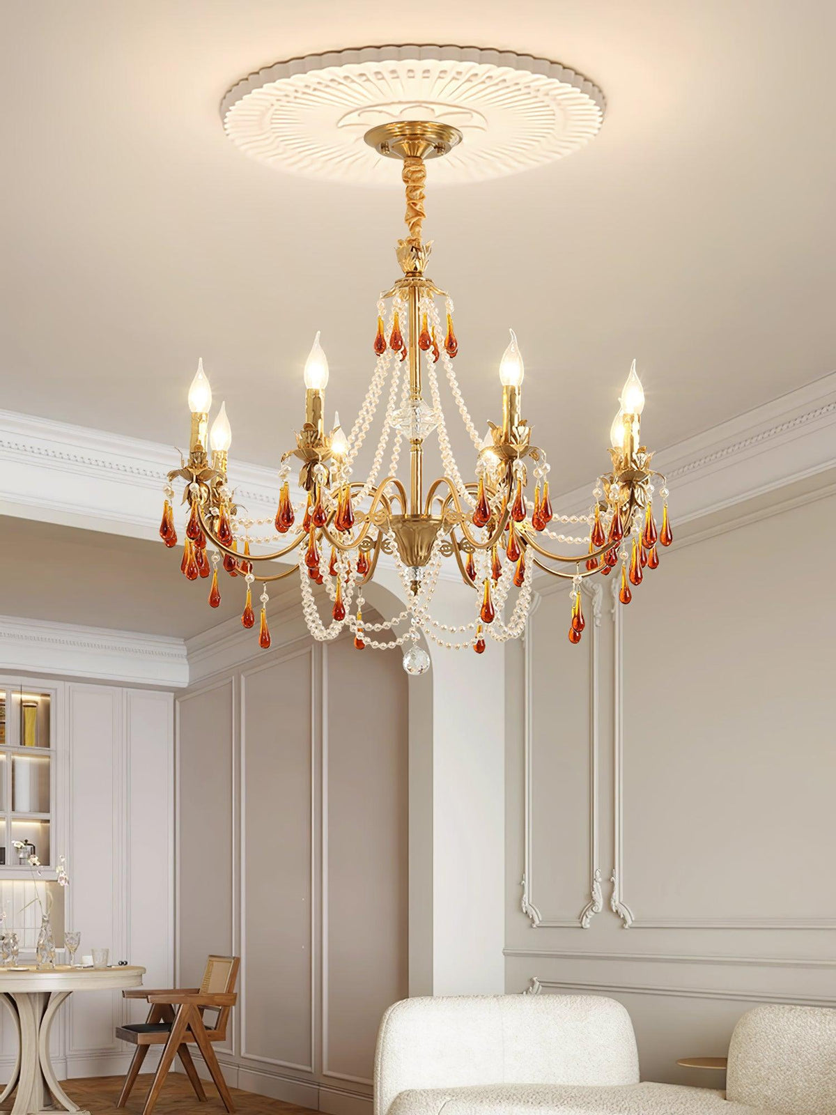 Ormirara lampadario Cristallo ambra Design Postmoderno lusso