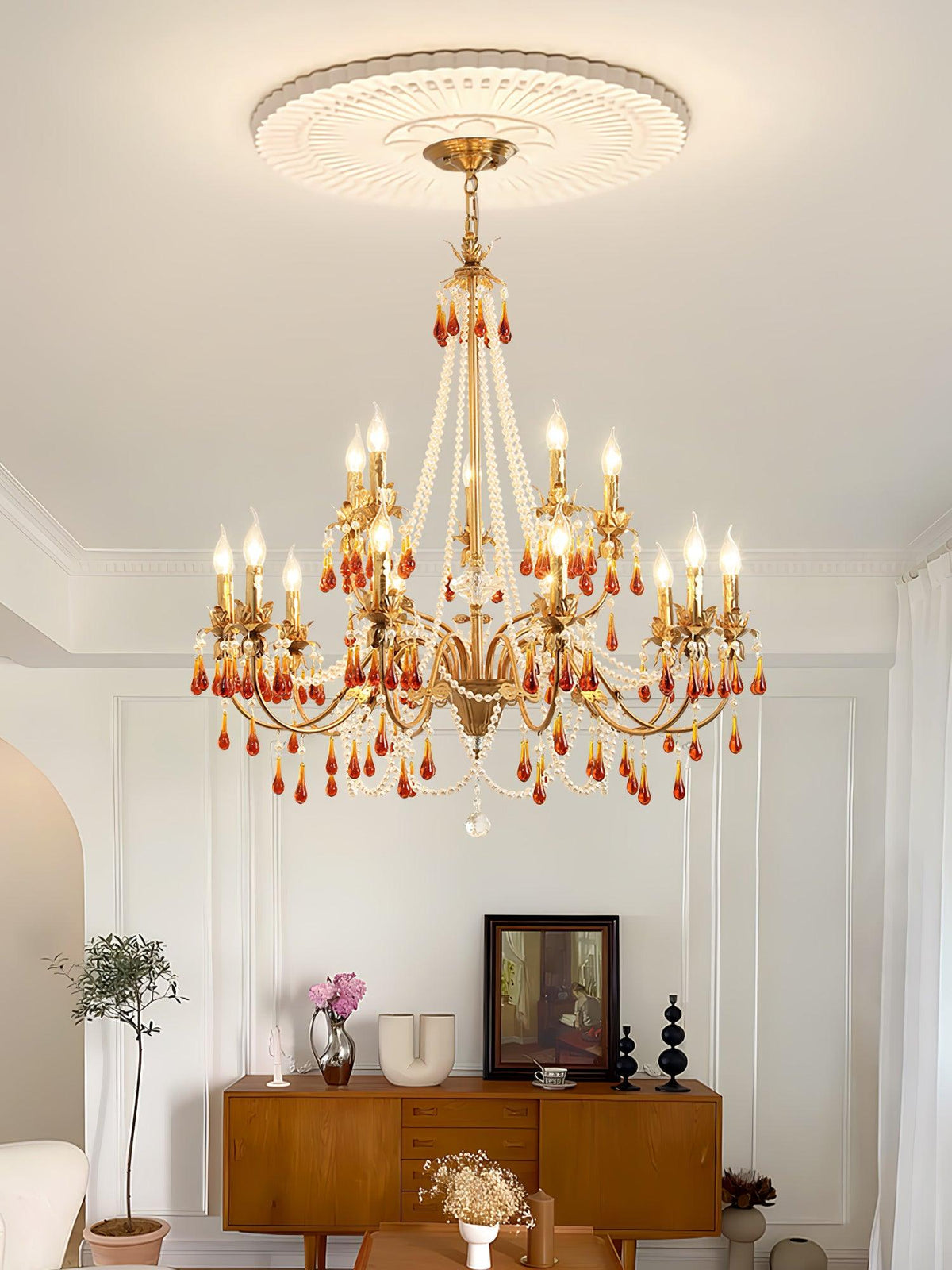 Ormirara lampadario Cristallo ambra Design Postmoderno lusso