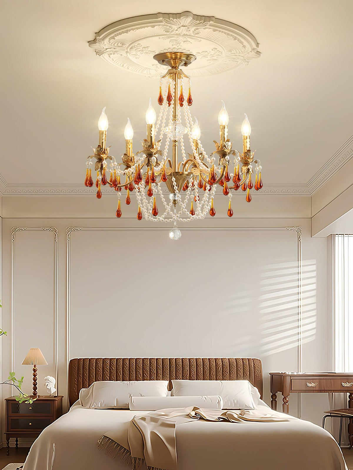 Ormirara lampadario Cristallo ambra Design Postmoderno lusso