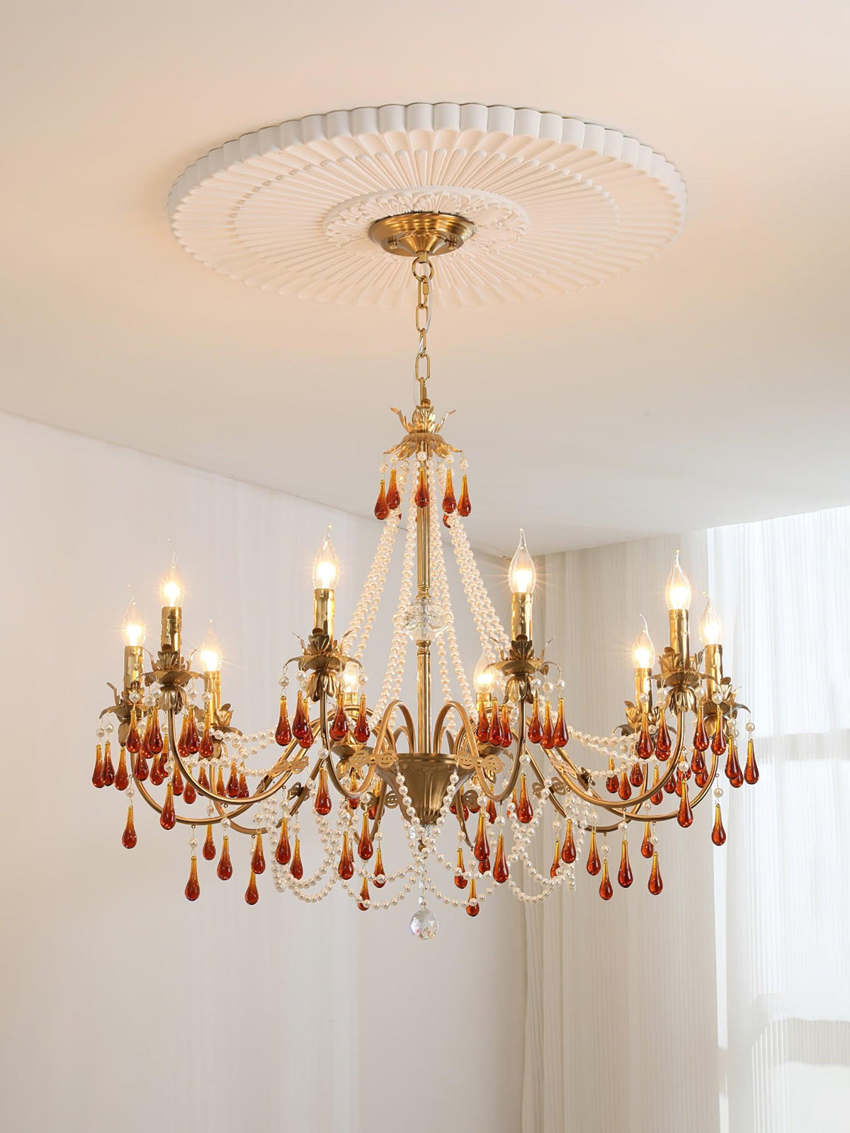 Ormirara lampadario Cristallo ambra Design Postmoderno lusso
